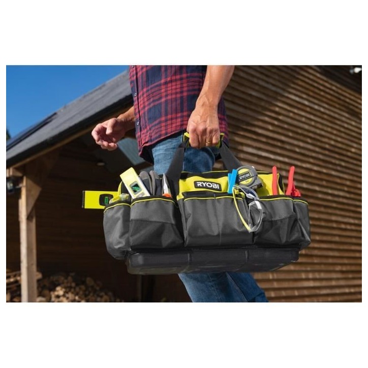 RYOBI - Sac avec fond renforcé 46 x 26 x 29 cm pour 3 ou 4 outils - RSSMTB1 RYOBI - Sac avec fond renforcé 46 x 26 x 29 cm pour 3 ou 4 outils - RSSMTB1