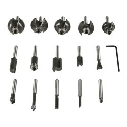 RYOBI - Coffret 15 fraises panachées queue diam. 6 mm + clé pour dé