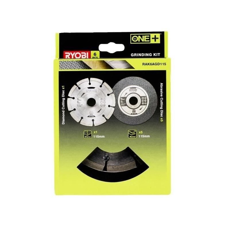 RYOBI - Kit 6 disques meuleuse diam. 115 mm - 1 disque diamant et 5 di