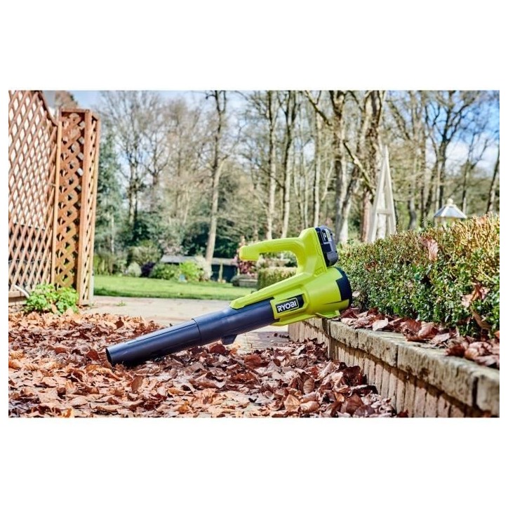 Souffleur - RYOBI - 18V - Turbo Jet - Vitesse max 145 km/h - Débit air max : 7,1 m³/min - 1 batterie 18V 4,0 Ah et 1 chargeur