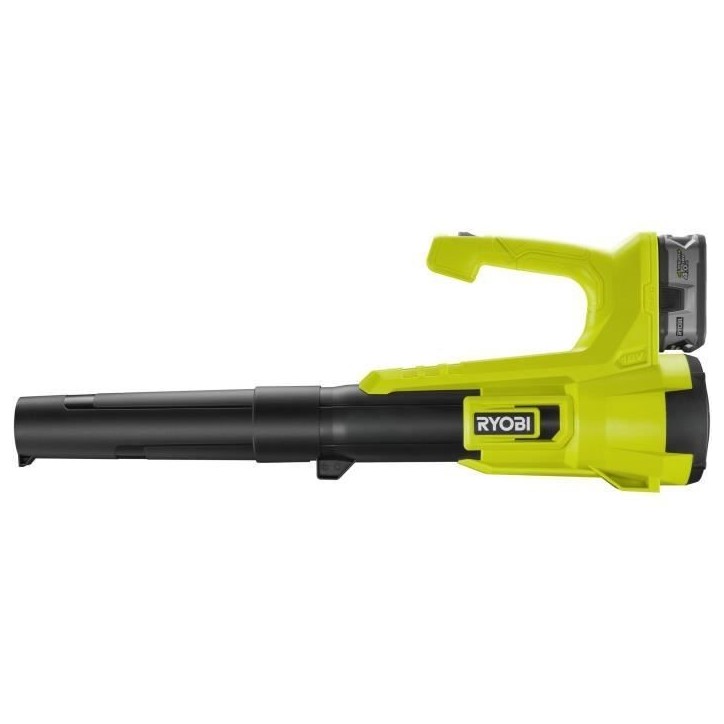 Souffleur - RYOBI - 18V - Turbo Jet - Vitesse max 145 km/h - Débit air max : 7,1 m³/min - 1 batterie 18V 4,0 Ah et 1 chargeur