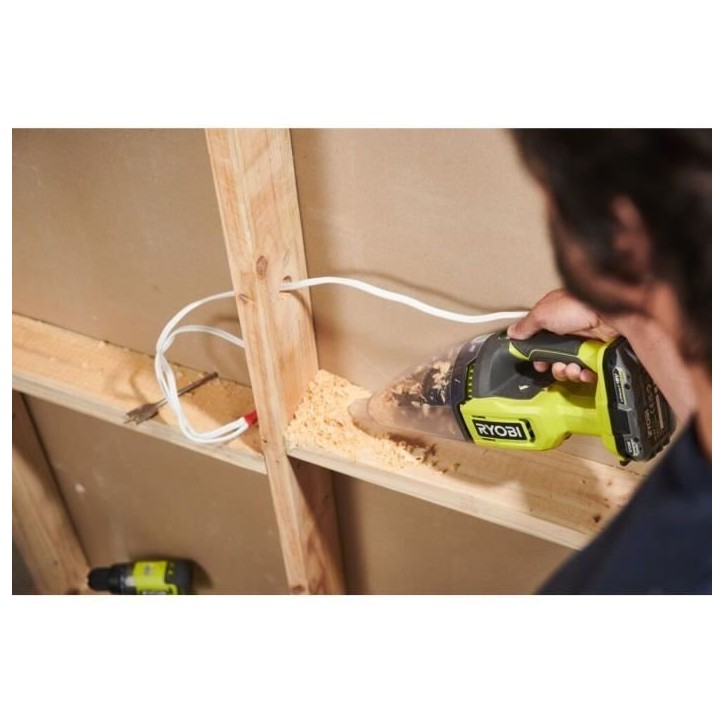 RYOBI - Aspirateur a main 18V ONE+ - 29 AW - 1000 L/min - 0,85 m3/min - collecteur 600 ml - Disponible - RHV18-0 RYOBI - Aspirateur a main 18V ONE+ - 29 AW - 1000 L/min - 0,85 m3/min - collecteur 600 ml - Disponible - RHV18-0