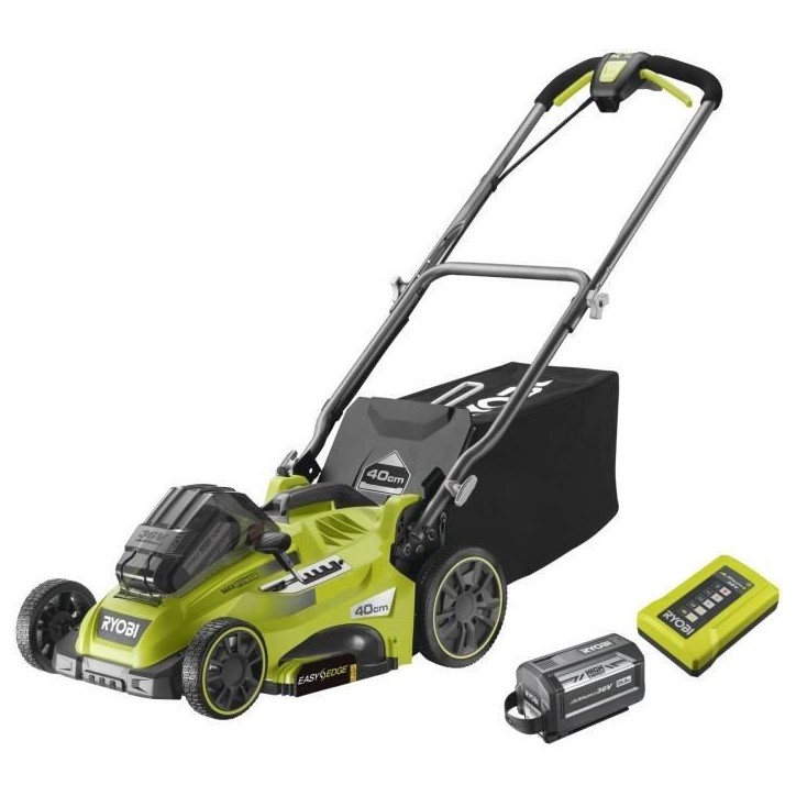RYOBI - Tondeuse 36V Power Assist™ - Ø coupe 40 cm - ramassage et mulching + batterie 6,0 Ah High Energy et chargeur - RLM36X RYOBI - Tondeuse 36V Power Assist™ - Ø coupe 40 cm - ramassage et mulching + batterie 6,0 Ah High Energy et chargeur - RLM36X