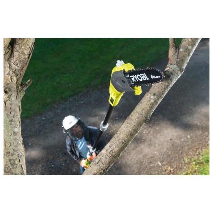RYOBI - Élagueur sur perche 18V - guide 20 cm - 5,5 m/s - tube d'extension 95 cm fourni - batterie 2,0 Ah & chargeur - RPP18202 RYOBI - Élagueur sur perche 18V - guide 20 cm - 5,5 m/s - tube d'extension 95 cm fourni - batterie 2,0 Ah & chargeur - RPP18202