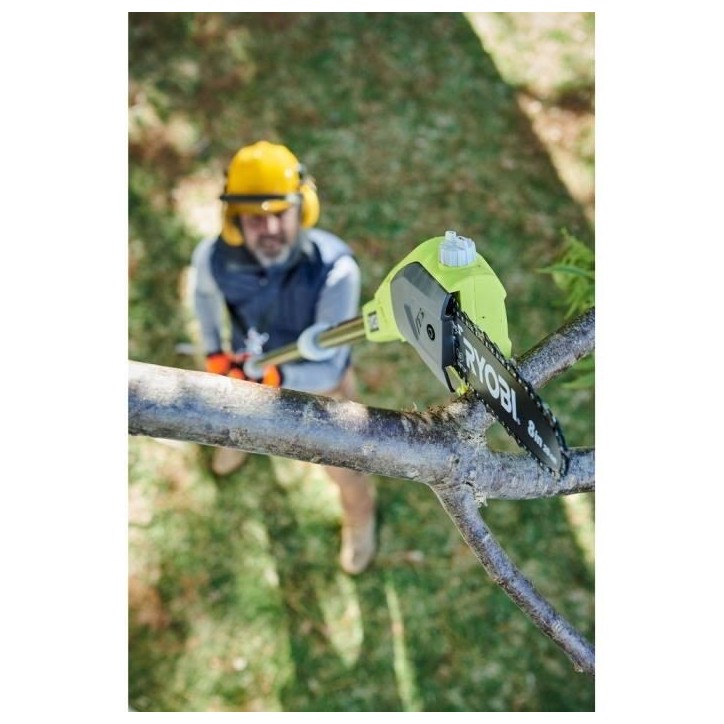 RYOBI - Élagueur sur perche 18V - guide 20 cm - 5,5 m/s - tube d'extension 95 cm fourni - batterie 2,0 Ah & chargeur - RPP18202 RYOBI - Élagueur sur perche 18V - guide 20 cm - 5,5 m/s - tube d'extension 95 cm fourni - batterie 2,0 Ah & chargeur - RPP18202