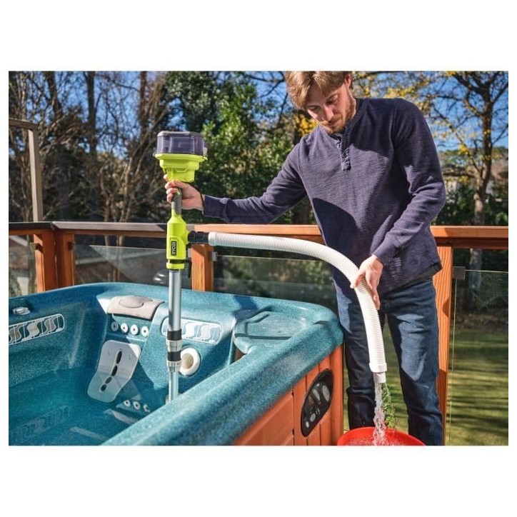 RYOBI - Pompe télescopique 18V - 3 360 l/h - immersion maxi. 1,2 m - IPX5 - vendue sans batterie - RY18STPA-0 RYOBI - Pompe télescopique 18V - 3 360 l/h - immersion maxi. 1,2 m - IPX5 - vendue sans batterie - RY18STPA-0