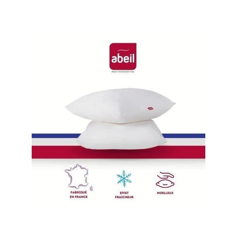 ABEIL Lot de 2 Oreillers Aerelle Cool Night - 60 x 60 cm - Blanc ABEIL Lot de 2 Oreillers Aerelle Cool Night - 60 x 60 cm - Blanc