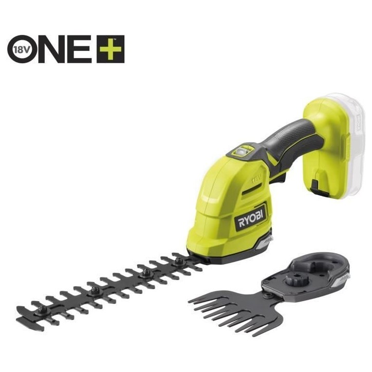 RYOBI - Cisaille a gazon / sculpteur de végétaux 18V ONE+ - Mallette de rangement + batterie 2,0 Ah & chargeur - RY18GSA-120T RYOBI - Cisaille a gazon / sculpteur de végétaux 18V ONE+ - Mallette de rangement + batterie 2,0 Ah & chargeur - RY18GSA-120T