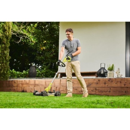 RYOBI - Tondeuse 3-en-1 18V ONE+ - Tondeuse / coupe-bordures / dresse-bord. - coupe 30 cm + batterie 2 Ah & charg. - RY18LMC30A-