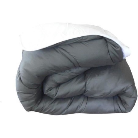 ABEIL Couette chaude Bicolore - 140 x 200 cm - Blanc et gris