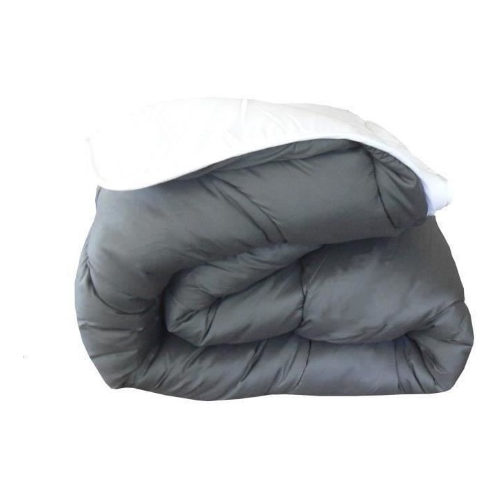 ABEIL Couette chaude Bicolore - 140 x 200 cm - Blanc et gris ABEIL Couette chaude Bicolore - 140 x 200 cm - Blanc et gris