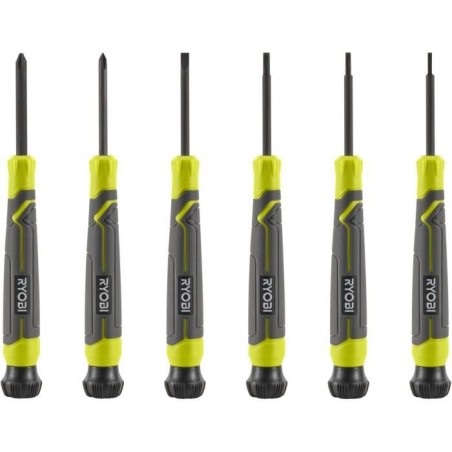 Jeu de 6 tournevis de précision - RYOBI - SL1, SL2, SL3, PH1, PH0, SL