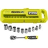 RYOBI - Coffret 1 clé 90 dents (angle de reprise 4°) et 10 douilles
