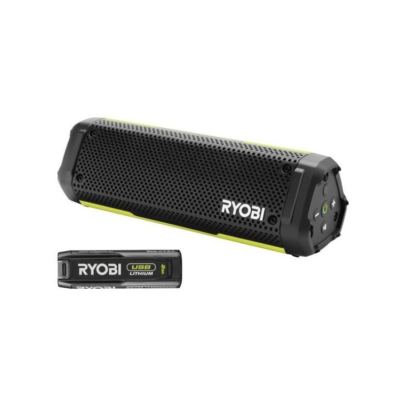 Enceinte Bluetooth - RYOBI - 4V - IP67 - Câble USB-C - 1 batterie 4V Enceinte Bluetooth - RYOBI - 4V - IP67 - Câble USB-C - 1 batterie 4V