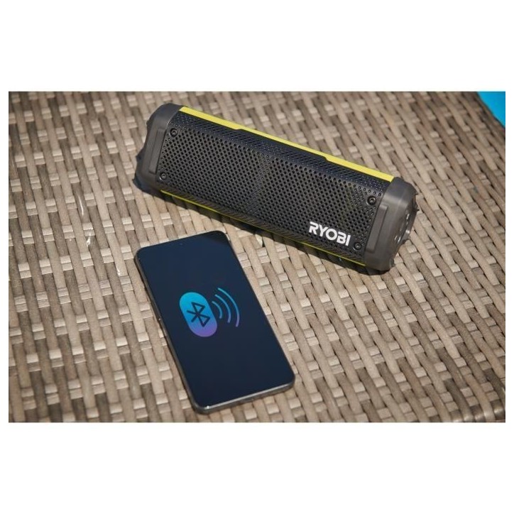 Enceinte Bluetooth - RYOBI - 4V - IP67 - Câble USB-C - 1 batterie 4V 2,0 Ah USB Lithium Enceinte Bluetooth - RYOBI - 4V - IP67 - Câble USB-C - 1 batterie 4V 2,0 Ah USB Lithium