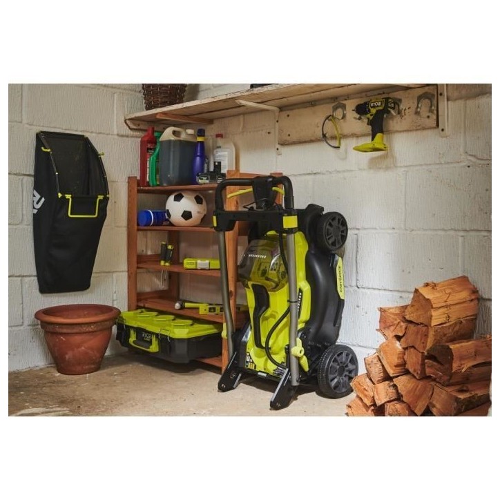 RYOBI - Tondeuse poussée 18V Brushless - Ø coupe 40 cm - ramassage et mulching - vendue sans batterie ni chargeur - RY18LMX40C RYOBI - Tondeuse poussée 18V Brushless - Ø coupe 40 cm - ramassage et mulching - vendue sans batterie ni chargeur - RY18LMX40C