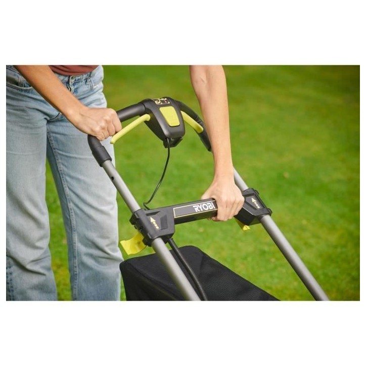 RYOBI - Tondeuse poussée 18V Brushless - Ø coupe 40 cm - ramassage et mulching - vendue sans batterie ni chargeur - RY18LMX40C RYOBI - Tondeuse poussée 18V Brushless - Ø coupe 40 cm - ramassage et mulching - vendue sans batterie ni chargeur - RY18LMX40C