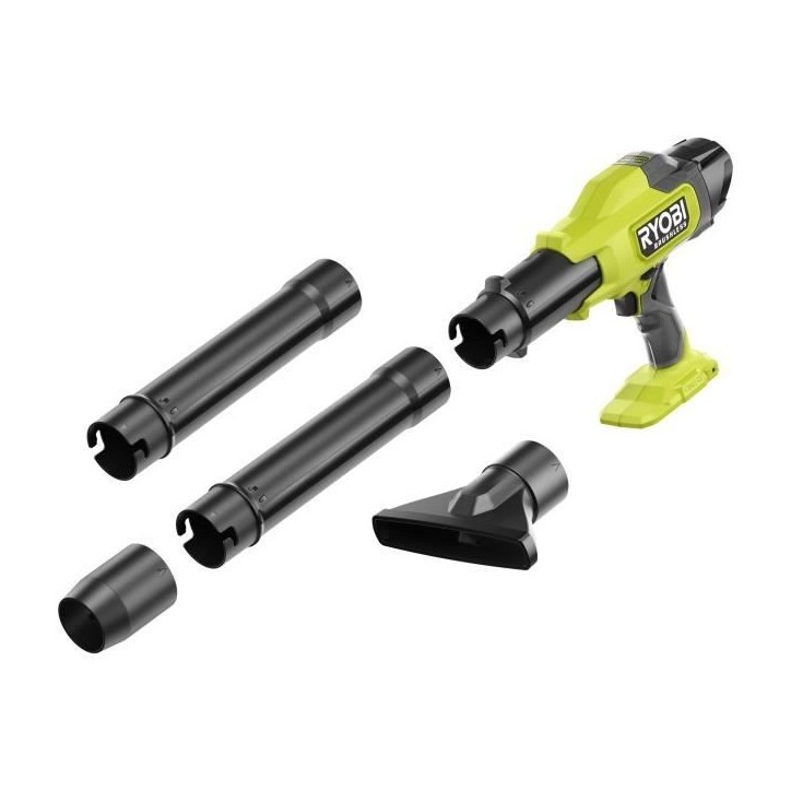 Souffleur ultra compact - RYOBI - 18 V - Brushless - Vitesse max. 241,5 km/h - Débit air max. : 6,51 m³/min - Vendu sans batte Souffleur ultra compact - RYOBI - 18 V - Brushless - Vitesse max. 241,5 km/h - Débit air max. : 6,51 m³/min - Vendu sans batte