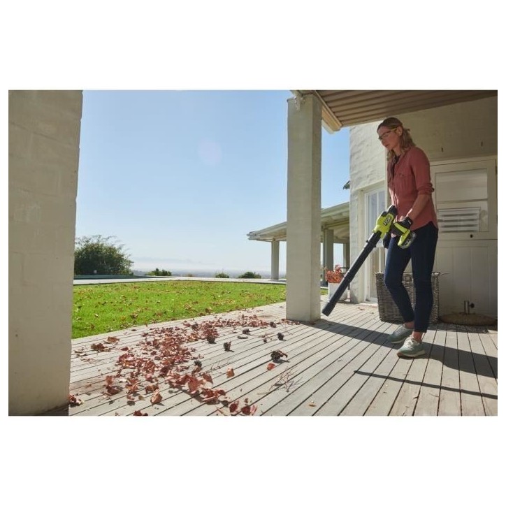 Souffleur ultra compact - RYOBI - 18 V - Brushless - Vitesse max. 241,5 km/h - Débit air max. : 6,51 m³/min - Vendu sans batte Souffleur ultra compact - RYOBI - 18 V - Brushless - Vitesse max. 241,5 km/h - Débit air max. : 6,51 m³/min - Vendu sans batte