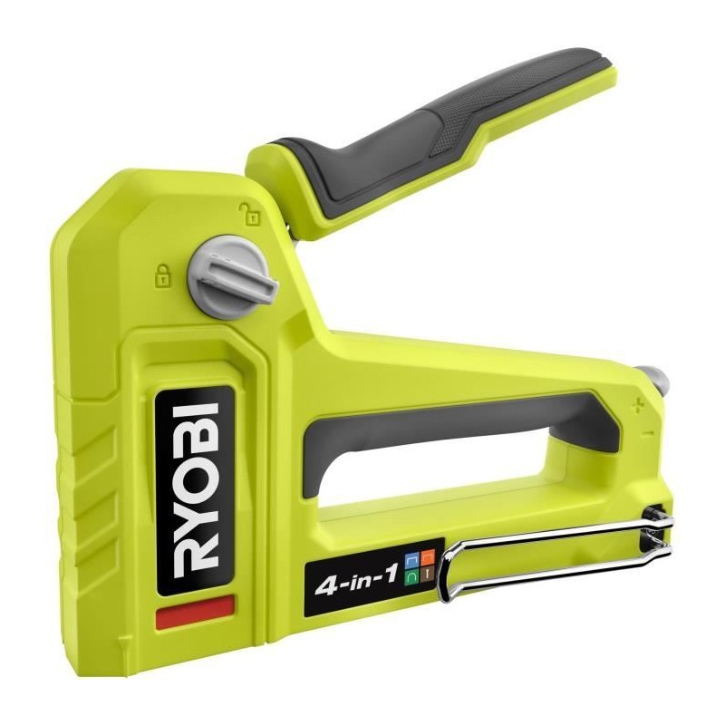 Agrafeuse cloueuse 4 en 1 - RYOBI - Agrafe T50 et T25 jusqu'a 14 mm, a Agrafeuse cloueuse 4 en 1 - RYOBI - Agrafe T50 et T25 jusqu'a 14 mm, a