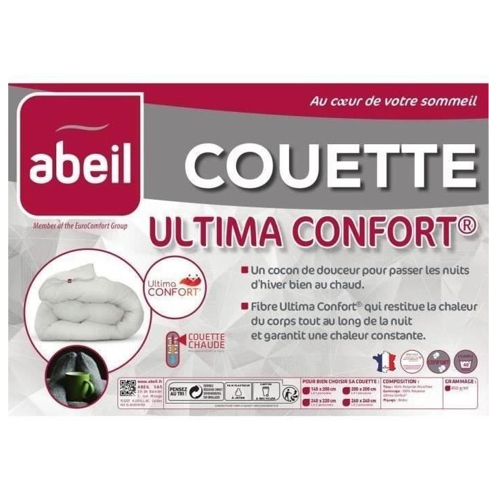 ABEIL Couette chaude Ultima Confort 450 - 140 x 200 cm ABEIL Couette chaude Ultima Confort 450 - 140 x 200 cm