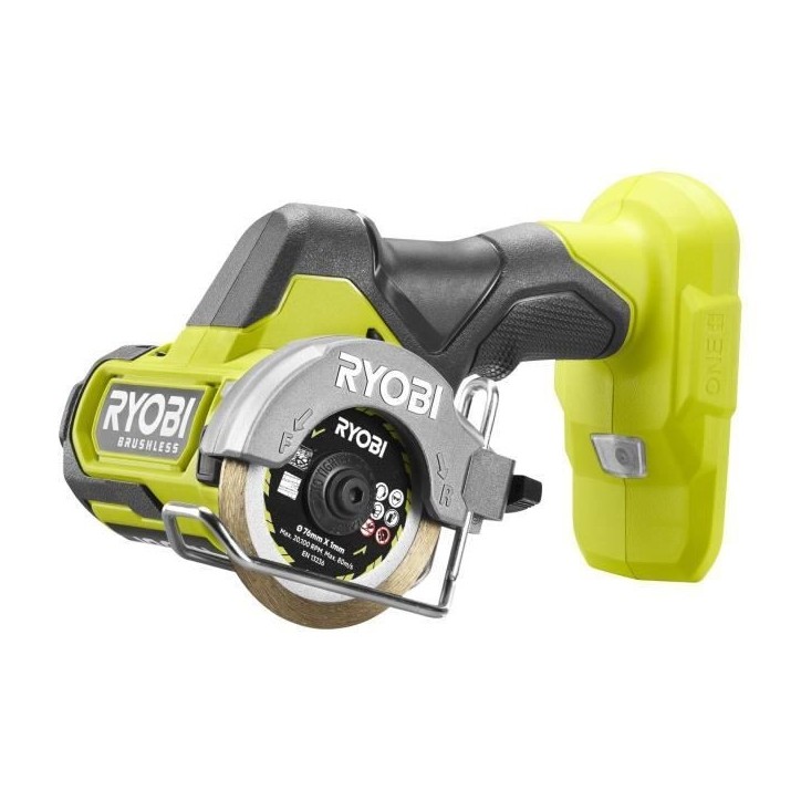 Meuleuse compacte - RYOBI - Brushless - 18V - Compacte diam. 76 mm - 20 000 tr/min - Capacité de coupe 16 mm Meuleuse compacte - RYOBI - Brushless - 18V - Compacte diam. 76 mm - 20 000 tr/min - Capacité de coupe 16 mm