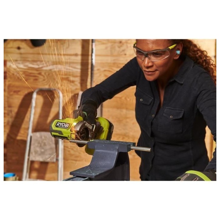 Meuleuse compacte - RYOBI - Brushless - 18V - Compacte diam. 76 mm - 20 000 tr/min - Capacité de coupe 16 mm Meuleuse compacte - RYOBI - Brushless - 18V - Compacte diam. 76 mm - 20 000 tr/min - Capacité de coupe 16 mm