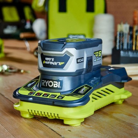 Chargeur ultra rapide lithium - RYOBI - RC18-150G - 18V - 5,0 A - Charge 1 batterie 5,0 Ah en 1h