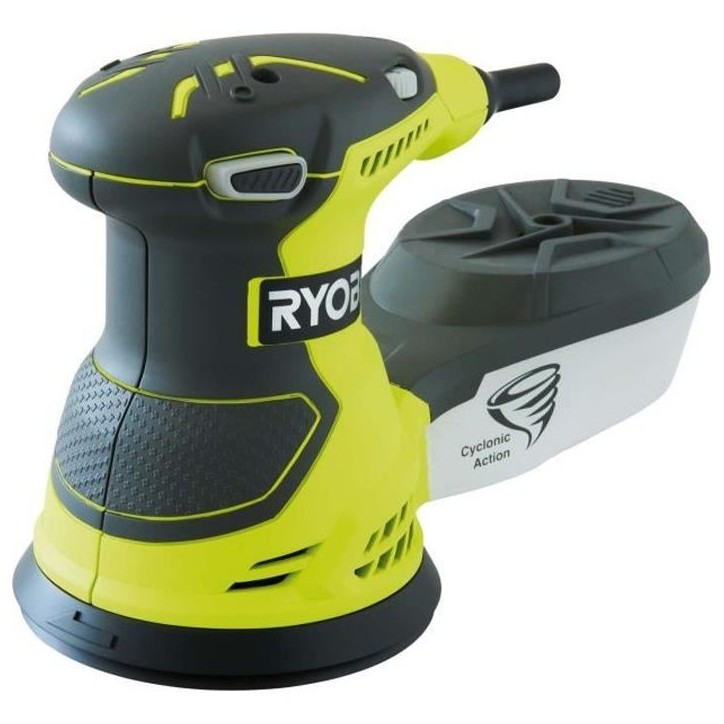 RYOBI - Ponceuse excentrique 300 W - 7 000-13 000 osc/min - diam. 125 mm - variateur de vitesse - Livrée avec 5 abrasifs - ROS3 RYOBI - Ponceuse excentrique 300 W - 7 000-13 000 osc/min - diam. 125 mm - variateur de vitesse - Livrée avec 5 abrasifs - ROS3