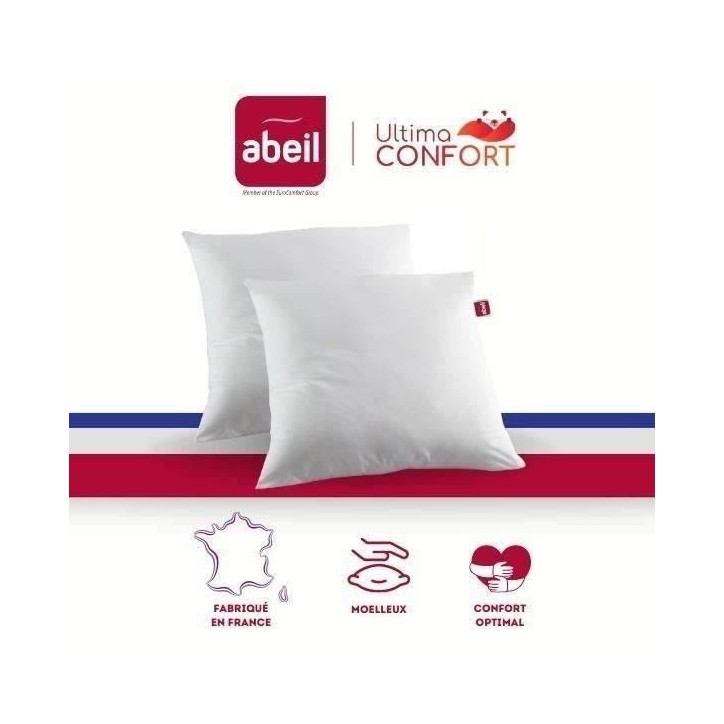 ABEIL Lot de 2 oreillers Ultima Confort - 60 x 60 cm ABEIL Lot de 2 oreillers Ultima Confort - 60 x 60 cm