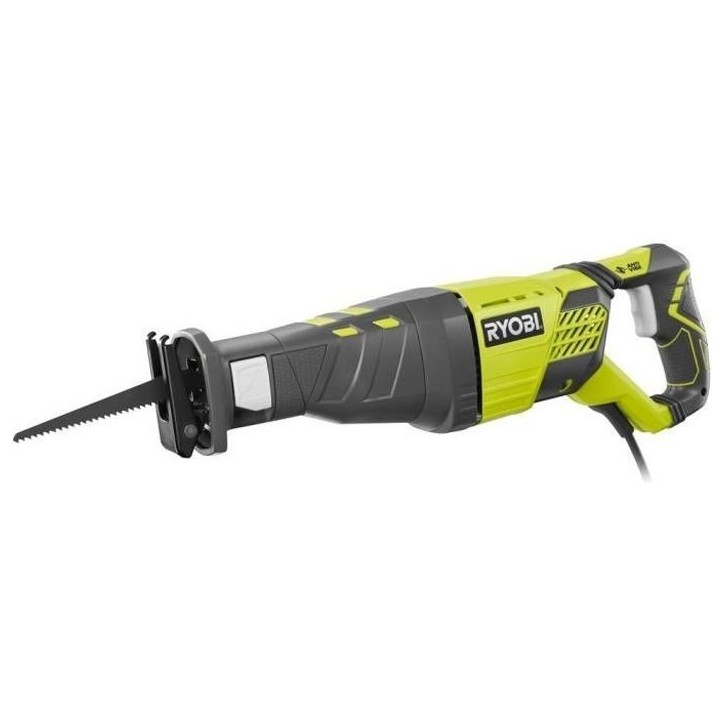 RYOBI - Scie sabre 1 200 W - 3 000 cp/min - 200 mm bois - poignée anti-vibration + coffret, 3 lames & clé hexagonale - RRS1200 RYOBI - Scie sabre 1 200 W - 3 000 cp/min - 200 mm bois - poignée anti-vibration + coffret, 3 lames & clé hexagonale - RRS1200