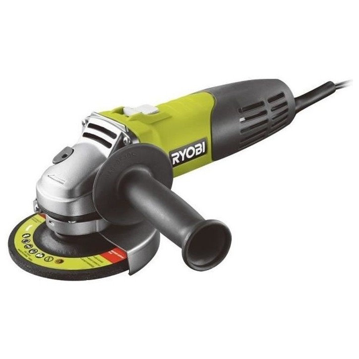 RYOBI - Meuleuse d'angle 600 W diam. 115 mm - 13 000 tr/min + disque a ébarber le métal 115 mm & et 1 clé de service - RAG600 RYOBI - Meuleuse d'angle 600 W diam. 115 mm - 13 000 tr/min + disque a ébarber le métal 115 mm & et 1 clé de service - RAG600