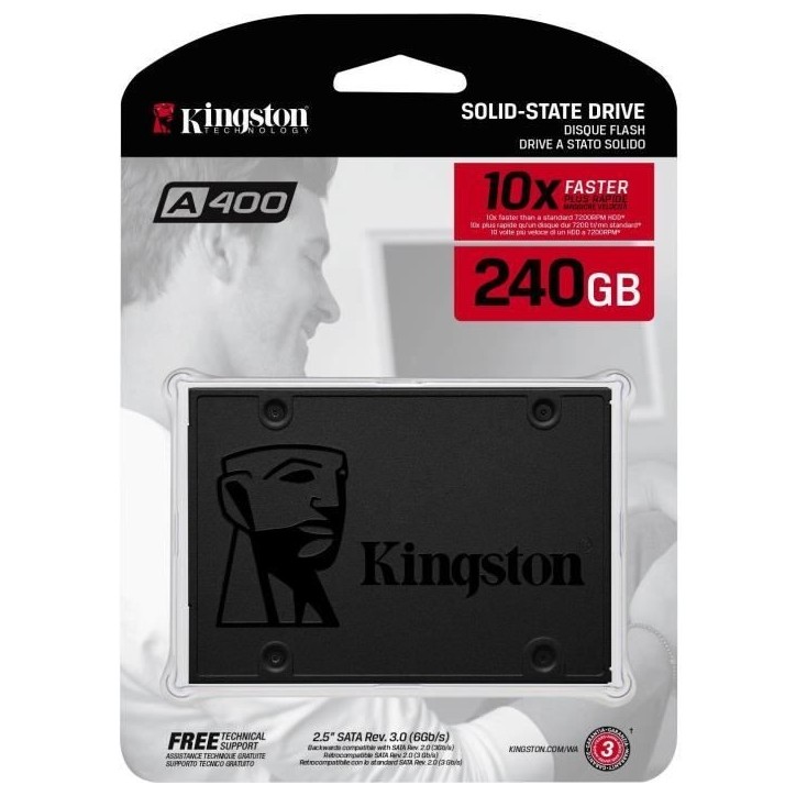 KINGSTON - Disque SSD Interne - A400 - 240Go - 2.5 (SA400S37/240G) KINGSTON - Disque SSD Interne - A400 - 240Go - 2.5 (SA400S37/240G)