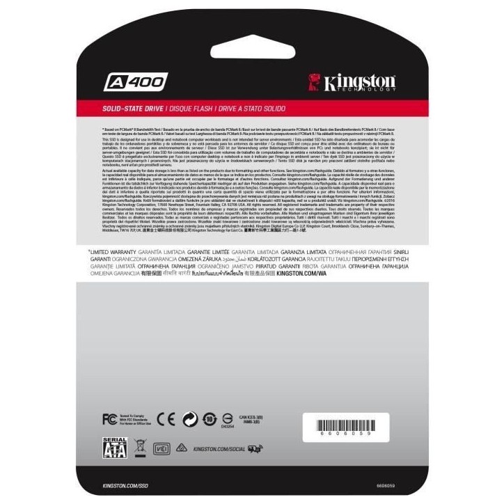 KINGSTON - Disque SSD Interne - A400 - 240Go - 2.5 (SA400S37/240G) KINGSTON - Disque SSD Interne - A400 - 240Go - 2.5 (SA400S37/240G)