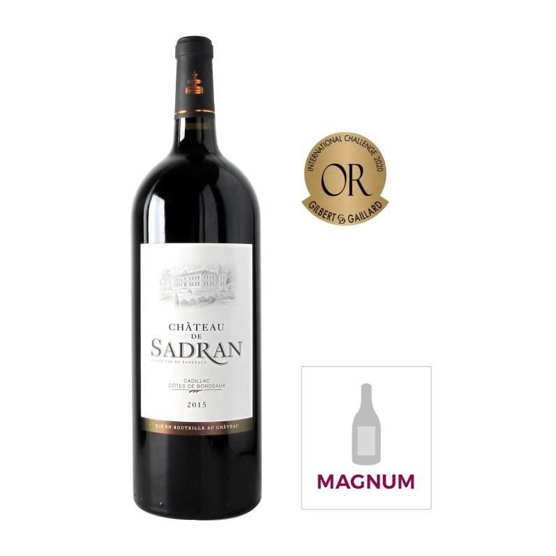 Magnum Château de Sadran 2016 Cadillac Côtes de Bordeaux - Vin rouge Magnum Château de Sadran 2016 Cadillac Côtes de Bordeaux - Vin rouge