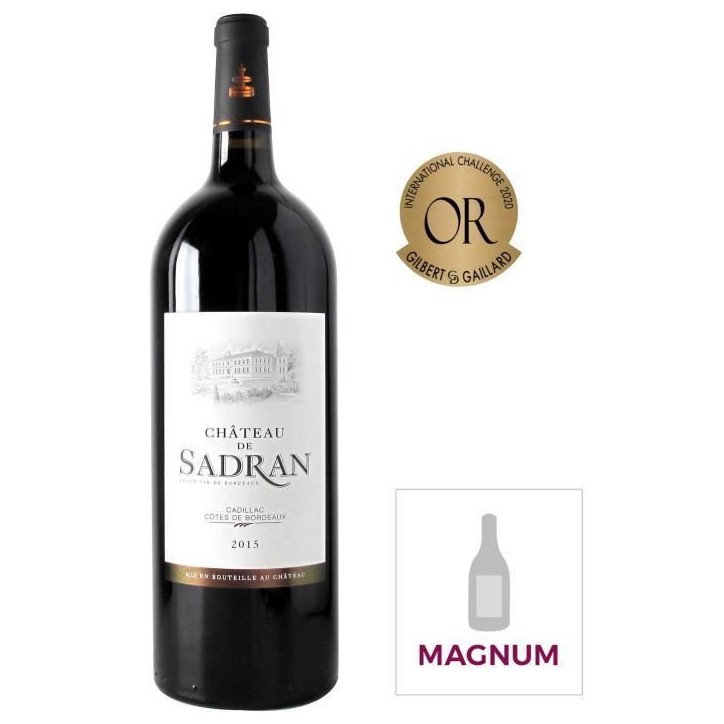 Magnum Château de Sadran 2016 Cadillac Côtes de Bordeaux - Vin rouge de Bordeaux