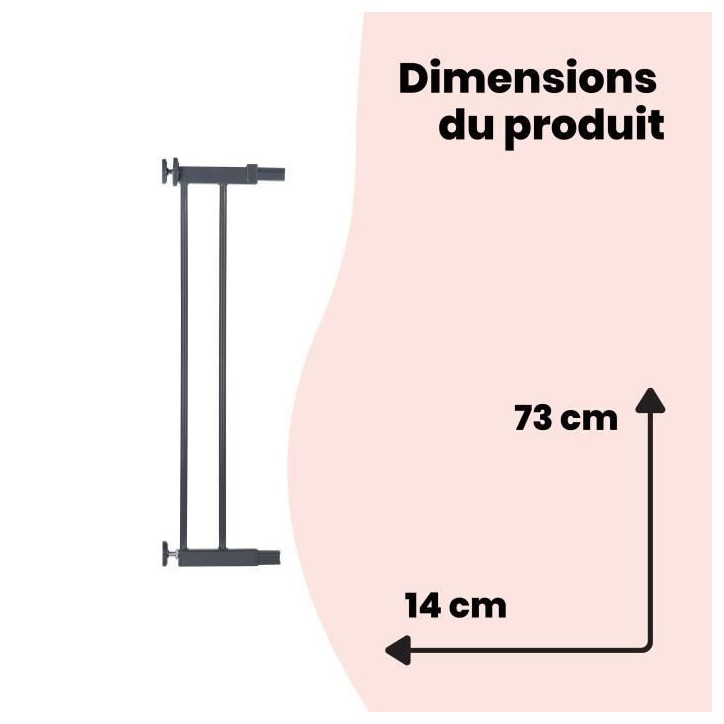 Safety 1st Extension de barriere de sécurité 14 cm Métal Noir Safety 1st Extension de barriere de sécurité 14 cm Métal Noir