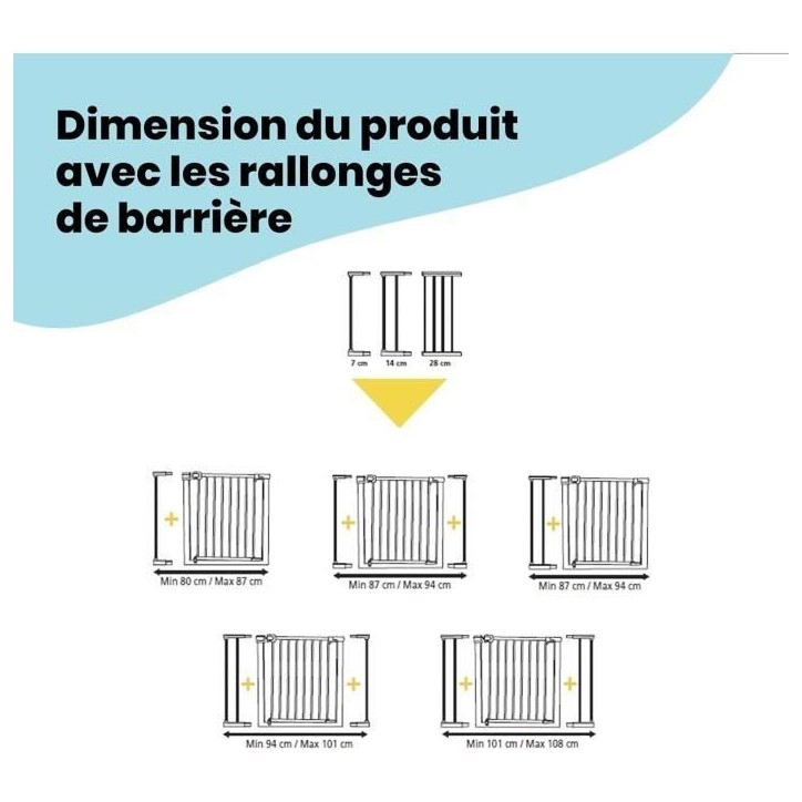 Barriere de sécurité enfant Easy Close Metal - SAFETY 1ST - Réglable de 73 a 80 cm - pression, sans vis ni perçage - Anthrac
