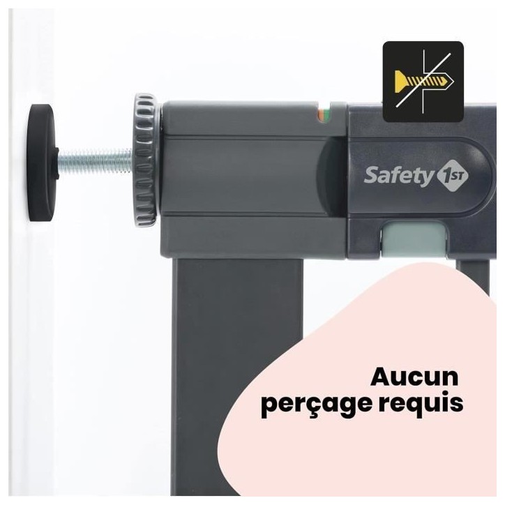 Barriere de sécurité enfant Easy Close Metal - SAFETY 1ST - Réglable de 73 a 80 cm - pression, sans vis ni perçage - Anthrac
