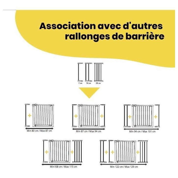 SAFETY 1ST Extension de barriere de sécurité 7 cm Blanc Métal SAFETY 1ST Extension de barriere de sécurité 7 cm Blanc Métal