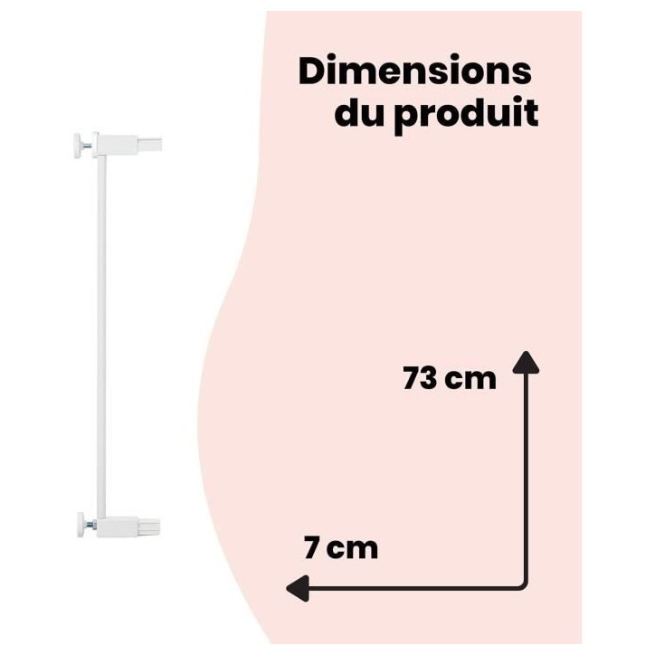 SAFETY 1ST Extension de barriere de sécurité 7 cm Blanc Métal SAFETY 1ST Extension de barriere de sécurité 7 cm Blanc Métal