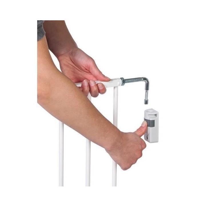 SAFETY 1ST Barriere de sécurité wall-fix extending, largeur de 62 a 102 cm, Ouverture d'une main des 2 sens - métal blanc, fi