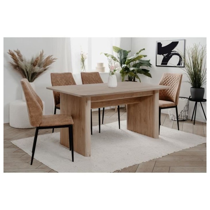Table extensible - SAI - Rectangulaire - 10 personnes - 160/200 x 75 x 90 cm - Jackson Hickory