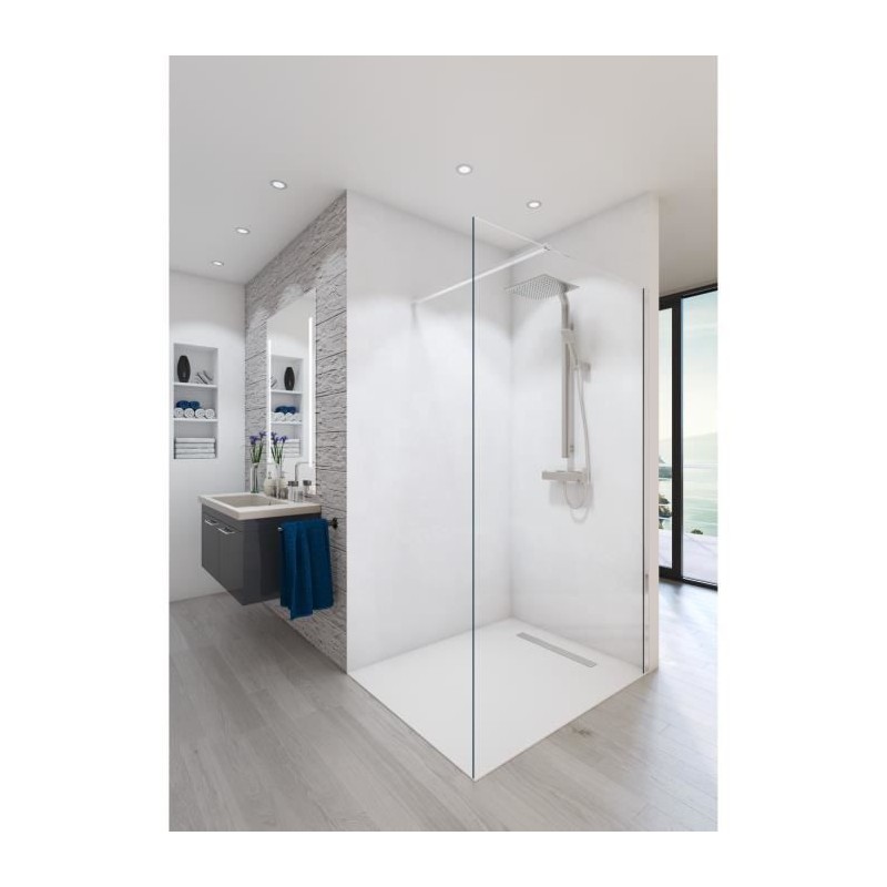 AURYS Paroi de douche en kit BALEARES CLAIRE - Verre Timeless 8 mm tre AURYS Paroi de douche en kit BALEARES CLAIRE - Verre Timeless 8 mm tre
