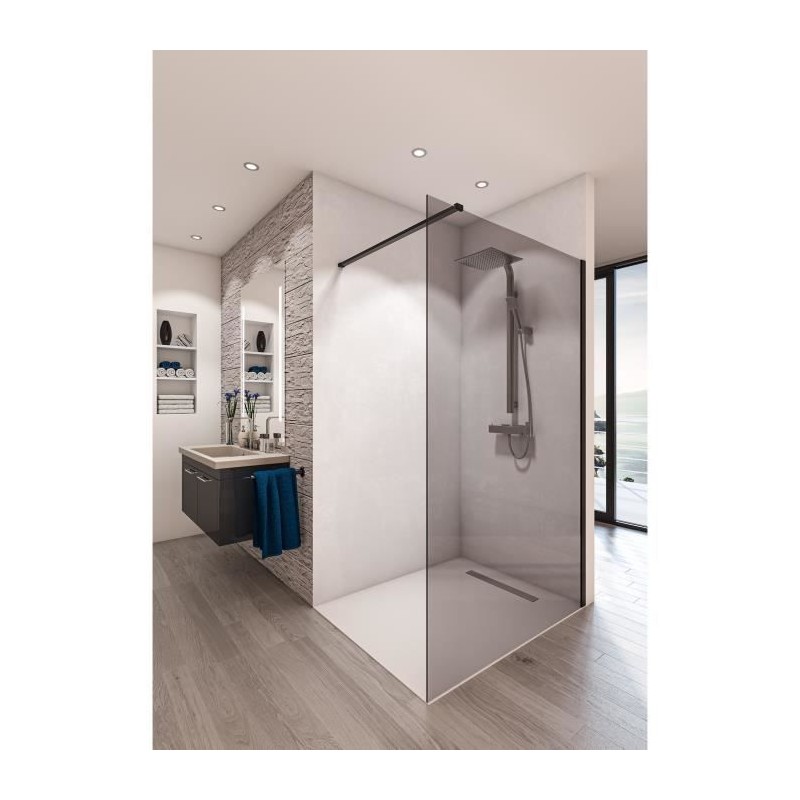 Paroi de douche en verre trempé 8mm - Saint-Gobain - 900mm - Parsol g Paroi de douche en verre trempé 8mm - Saint-Gobain - 900mm - Parsol g
