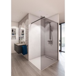 Paroi de douche en kit AURYS Baleares Grey - Verre Timeless 8mm tremp