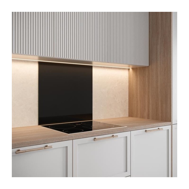 Credence - SAINT GOBAIN - Noir mat - Verre - 70 cm - 60 cm - Fond de h Credence - SAINT GOBAIN - Noir mat - Verre - 70 cm - 60 cm - Fond de h