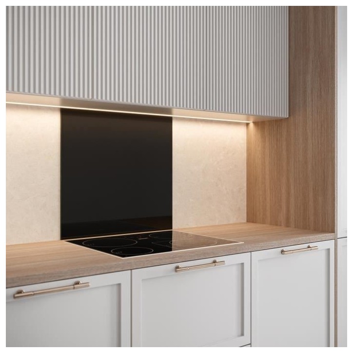 Credence - SAINT GOBAIN - Noir mat - Verre - 70 cm - 60 cm - Fond de hotte en verre EMAILLE Noir 70X60 Credence - SAINT GOBAIN - Noir mat - Verre - 70 cm - 60 cm - Fond de hotte en verre EMAILLE Noir 70X60