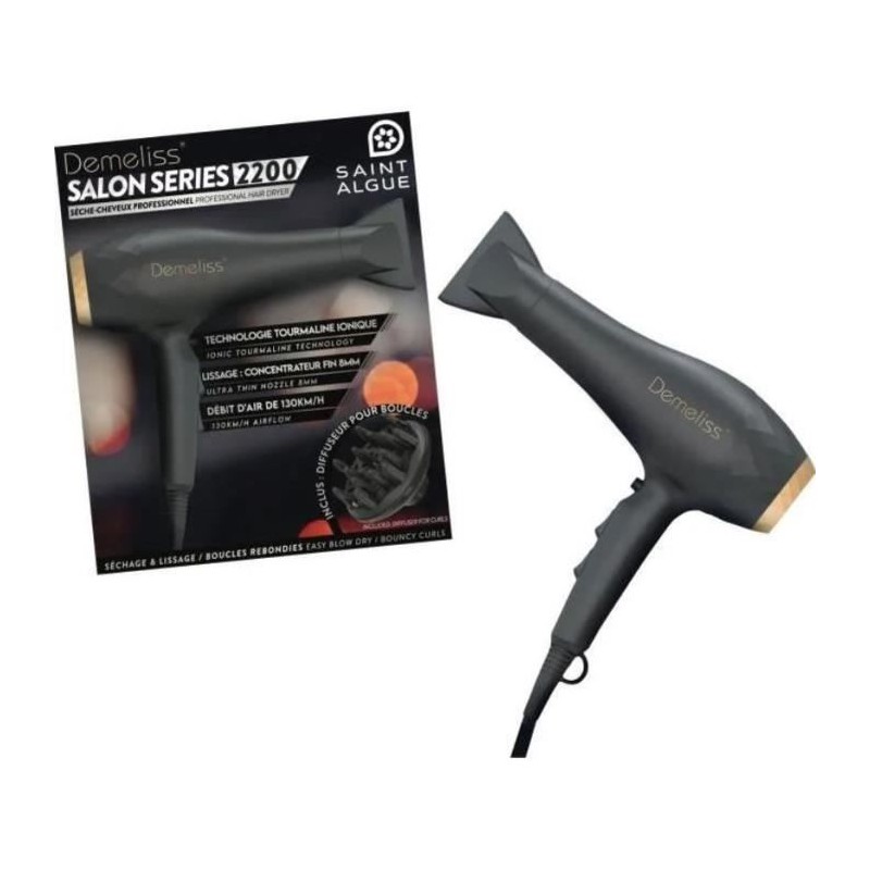 Seche-Cheveux - SAINT ALGUE - Demeliss SALON SERIES 2200W - Moteur Pro