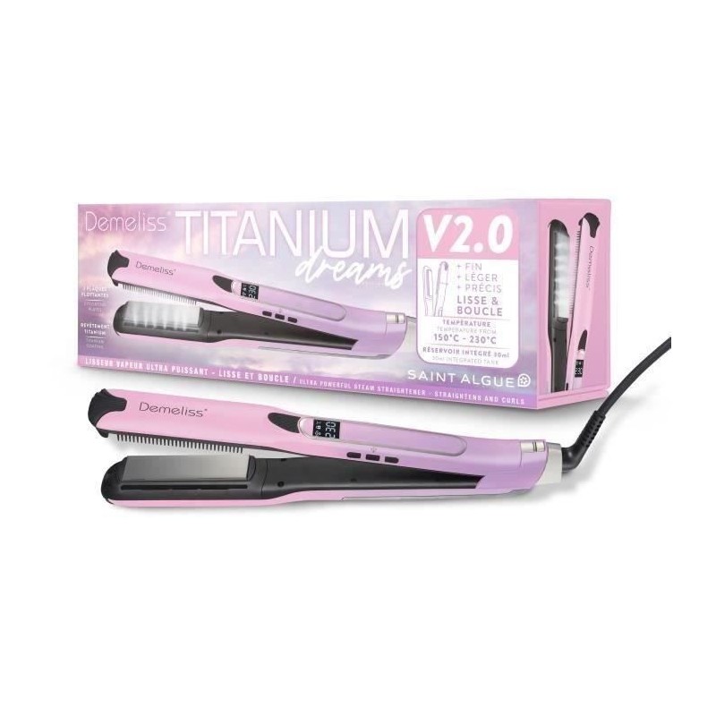 Lisseur vapeur - SAINT ALGUE - Demeliss TITANIUM V2.0 - Coloris Exclus Lisseur vapeur - SAINT ALGUE - Demeliss TITANIUM V2.0 - Coloris Exclus